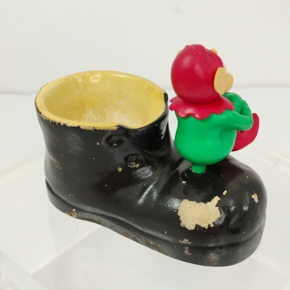 Vintage Elf Knee Hugging Leprechaun On Chalkware Boot Ireland 1975 - Picture 4 of 16